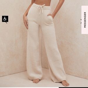 House of CB Cream Knit Trousers